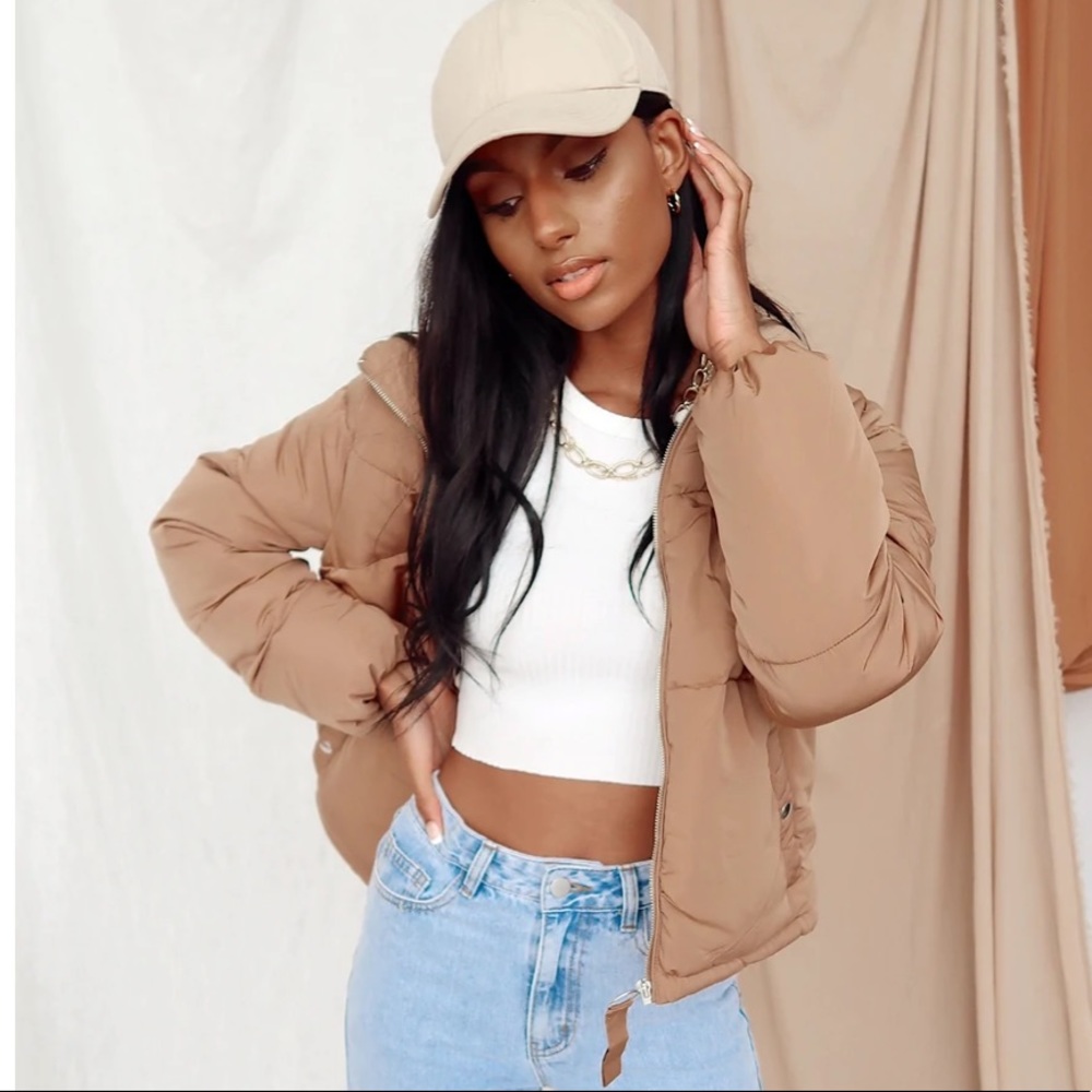 12th Tribe Closer To You Camel Puffer Jacket